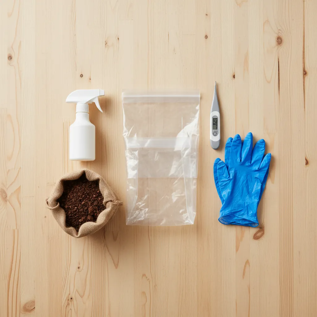 Mushroom growing supplies at Nature Lion facility