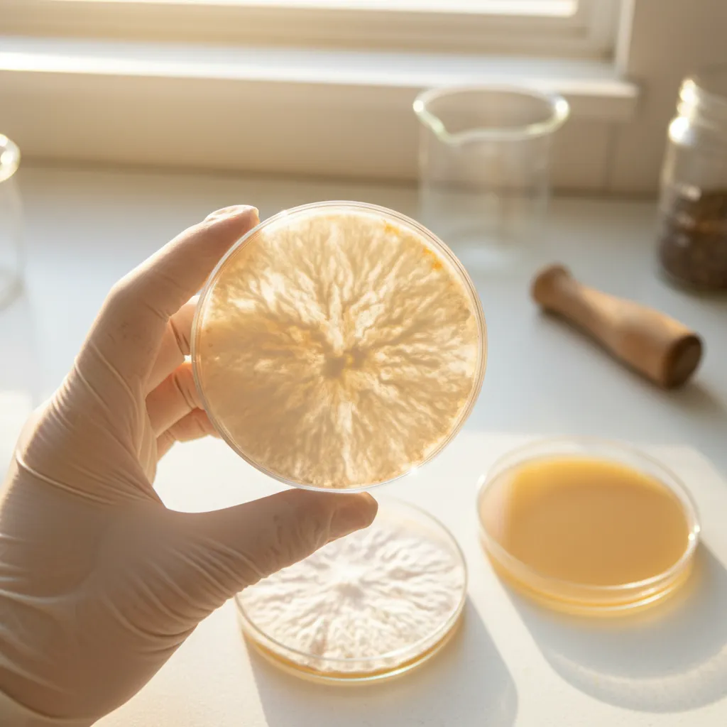 Pre-poured agar plates for mushroom culture work