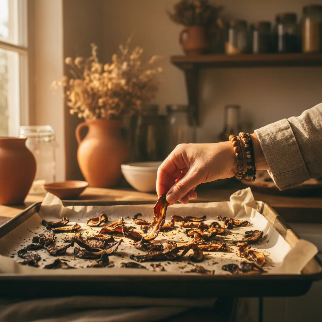 Crispy mushroom bacon strips — a delicious plant-based alternative