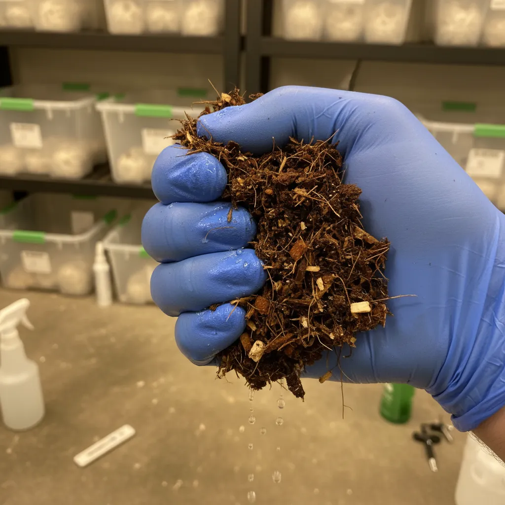 The field capacity squeeze test — only a few drops should come out